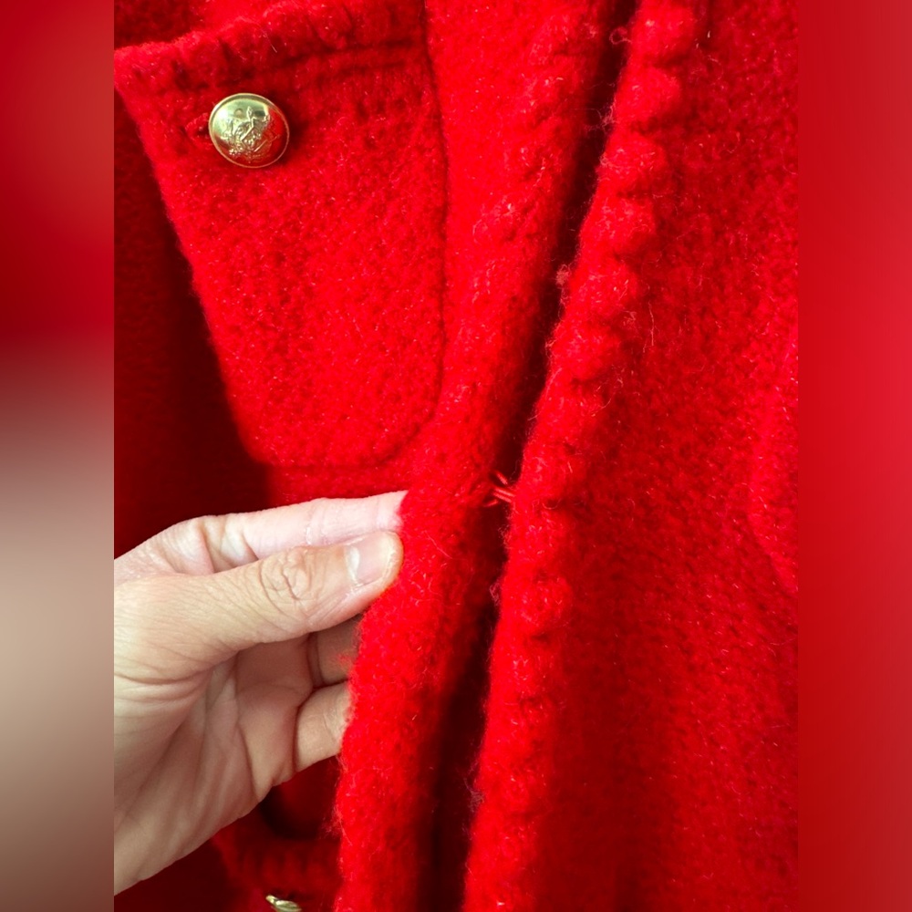 J.Crew • M • Odette Sweater Lady Jacket • Merino Wool, Alpaca, Acrylic• RED - Picture 7 of 11